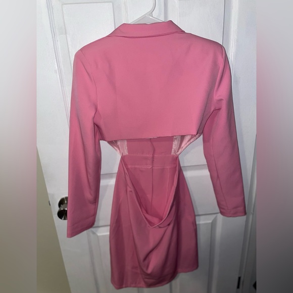 Booboo CUT OUT OPEN BACK TAILORED BLAZER DRESS Pink - Picture 2 of 3